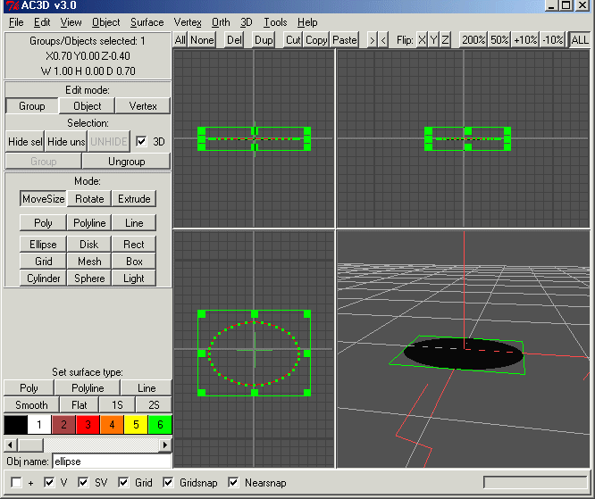 AC3D Interface View