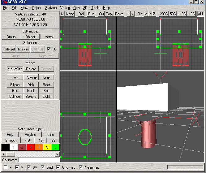 circle to cube vertices selected